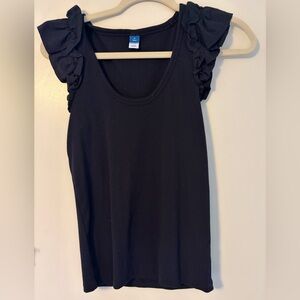Old Navy Black Ruffle Sleeve Tank Top